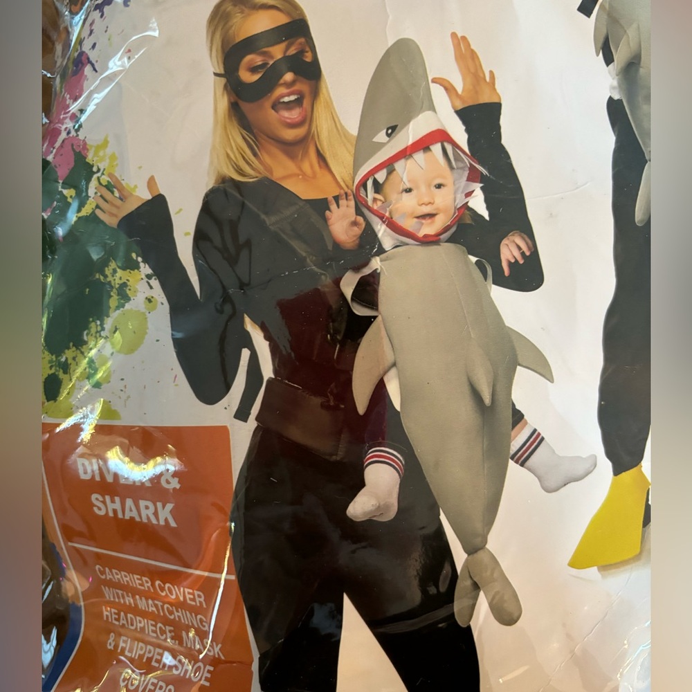Infant Halloween costume scuba diver and shark